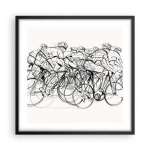 Pôster com moldura preta - Juntos como uma equipa - 50x50 cm