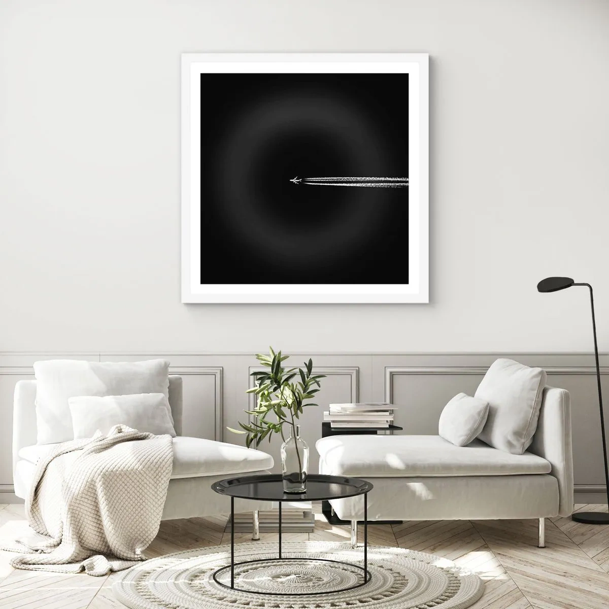 Pôster em moldura branca - Em outra dimensão - 60x60 cm