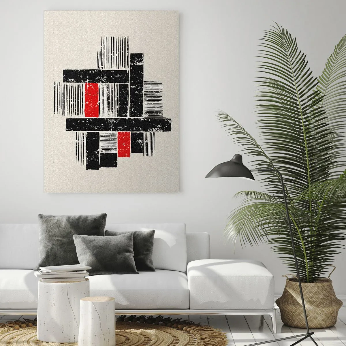 Quadro em vidro - Vermelho e preto - 80x120 cm