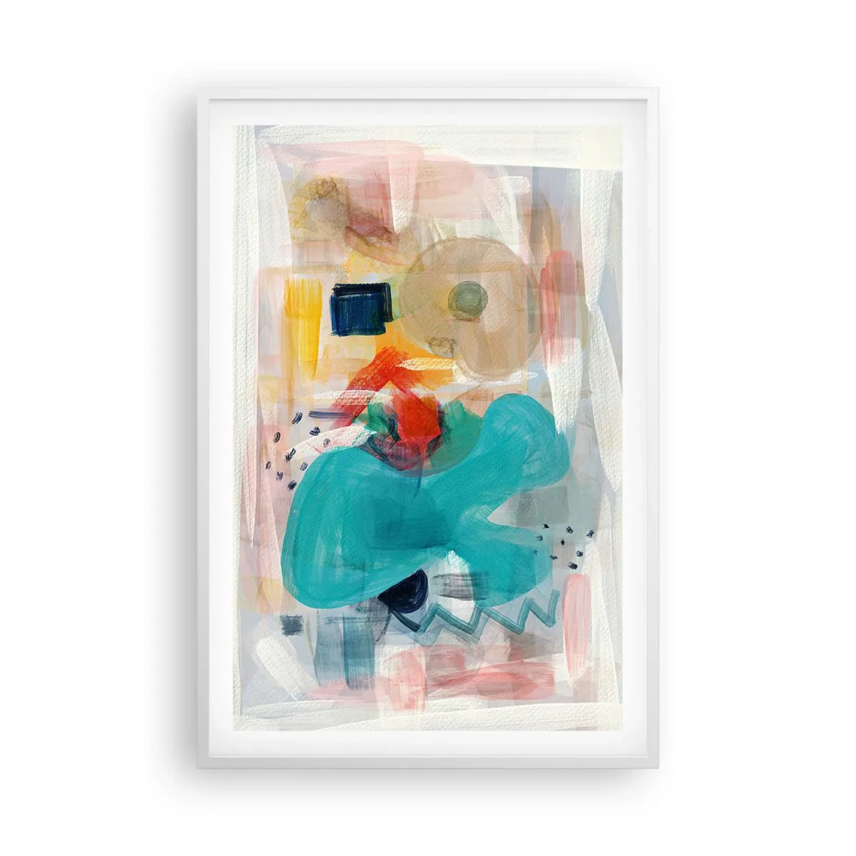 Pôster em moldura branca - Jogo colorido - 61x91 cm