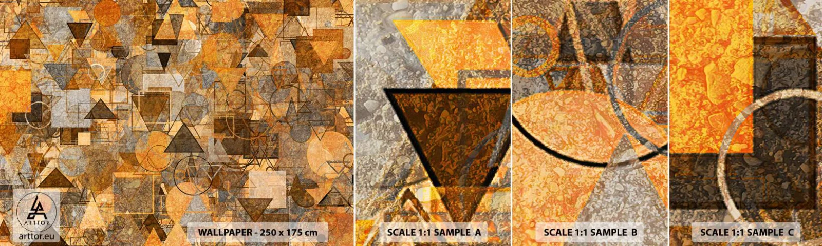 Amostra de Papel de Parede Standard Eco - O mundo em forma - Abstração, Pedaço, Padrão Moderno - 100x30 cm