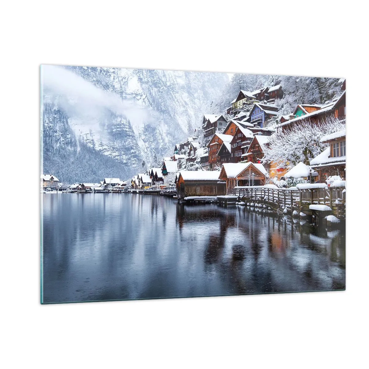 Quadro em vidro - Na decoração de inverno - 120x80 cm