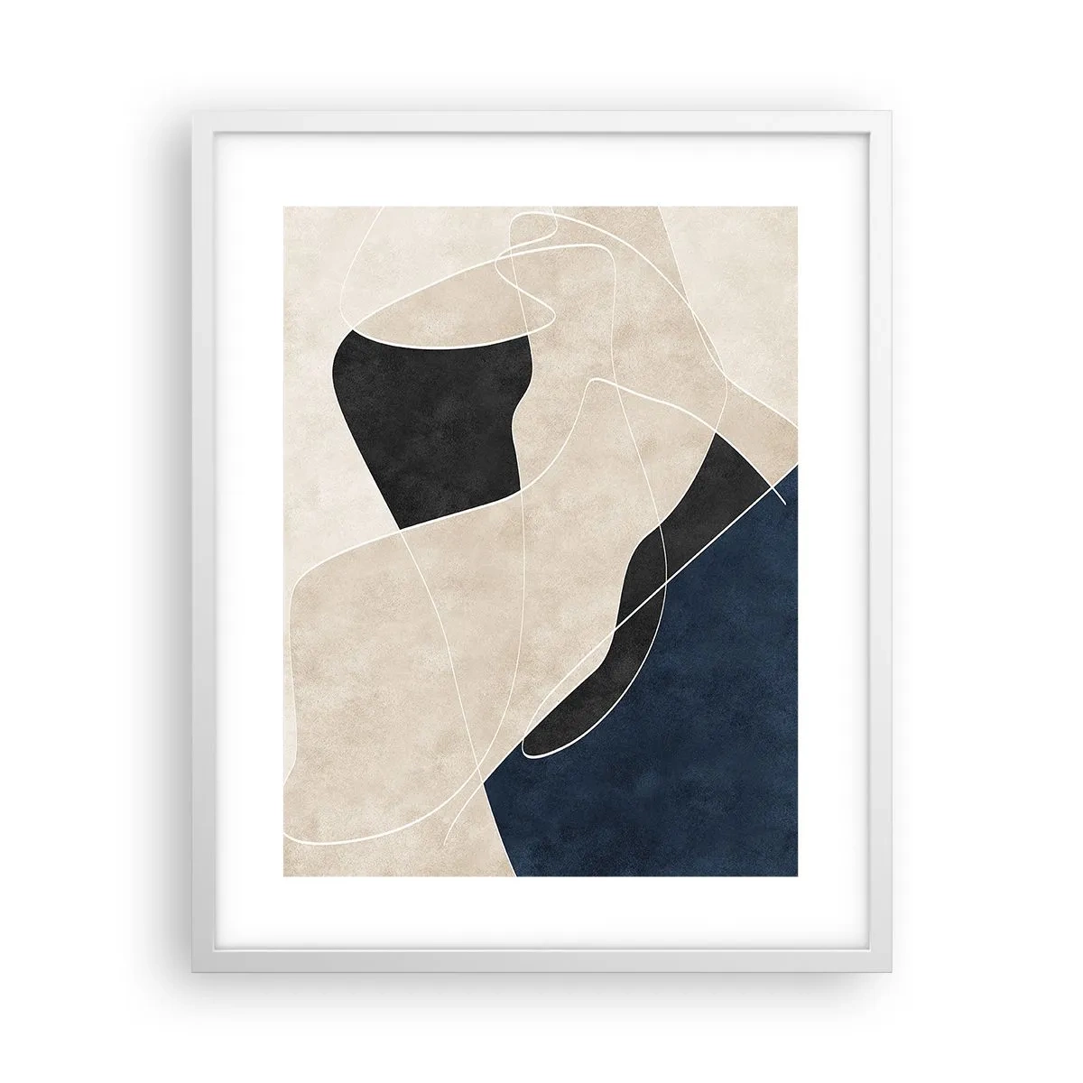 Pôster em moldura branca - Composição abstrata – contraste de cores - 40x50 cm