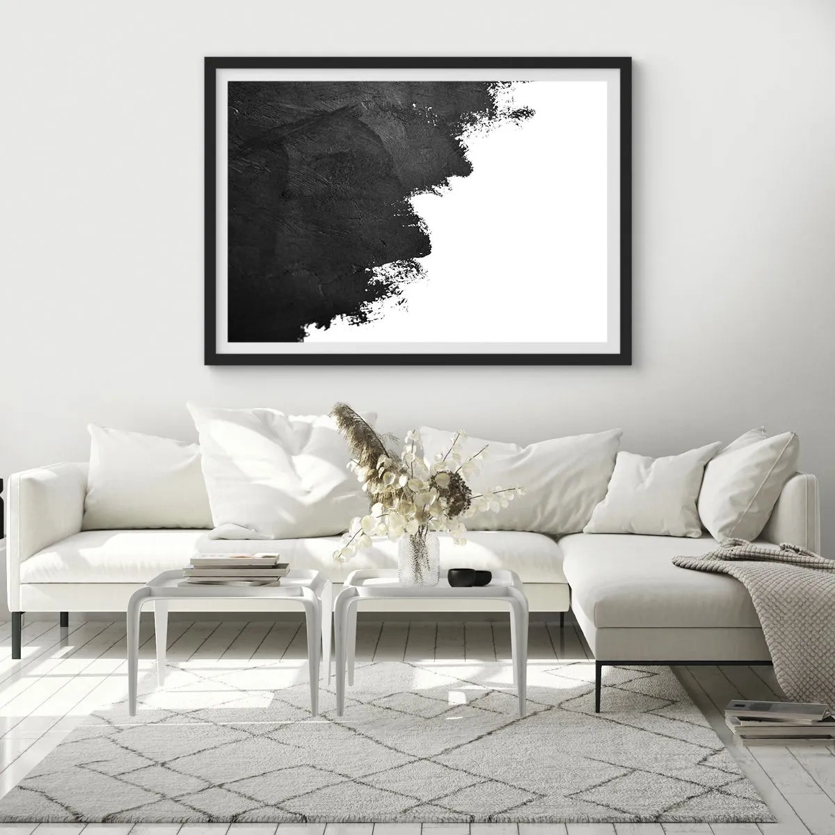 Pôster com moldura preta - Elementos: terra - 40x30 cm