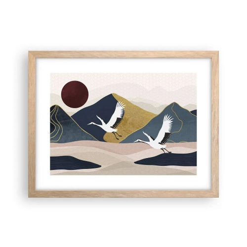 Pôster com moldura de carvalho claro - E o dia acaba novamente - 40x30 cm