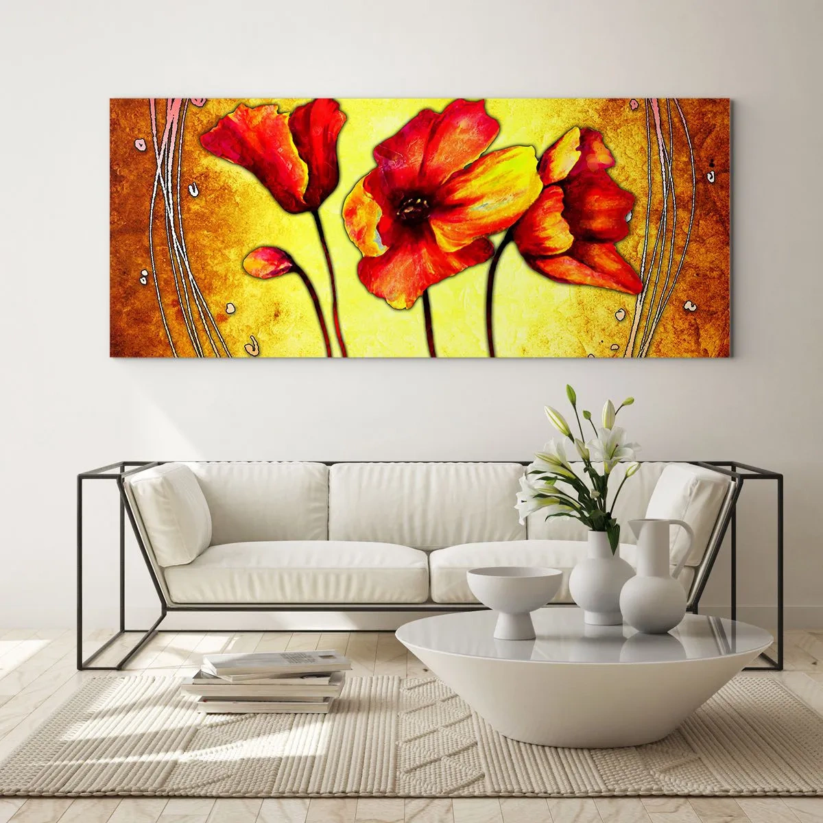 Quadro em vidro - Decoração da secessão - 100x40 cm