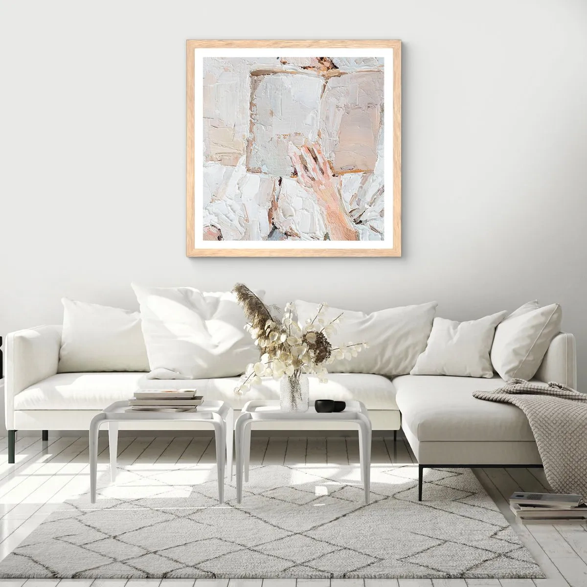 Pôster com moldura de carvalho claro - Em outro mundo - 40x40 cm