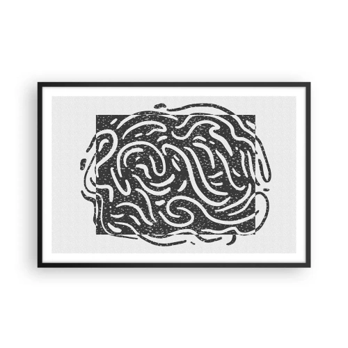 Pôster com moldura preta - Resumo: dança da alegria - 91x61 cm