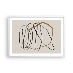 Pôster em moldura branca - Composição – dança em loop - 70x50 cm
