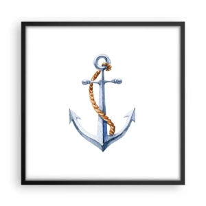 Pôster com moldura preta - Ahoy aventura! - 50x50 cm