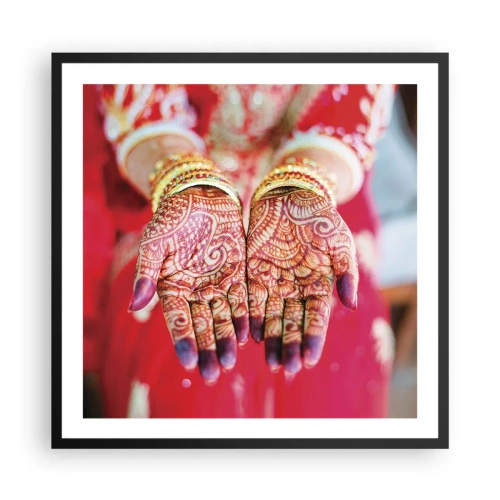 Pôster com moldura preta - Pronto para alcançar a felicidade - 60x60 cm