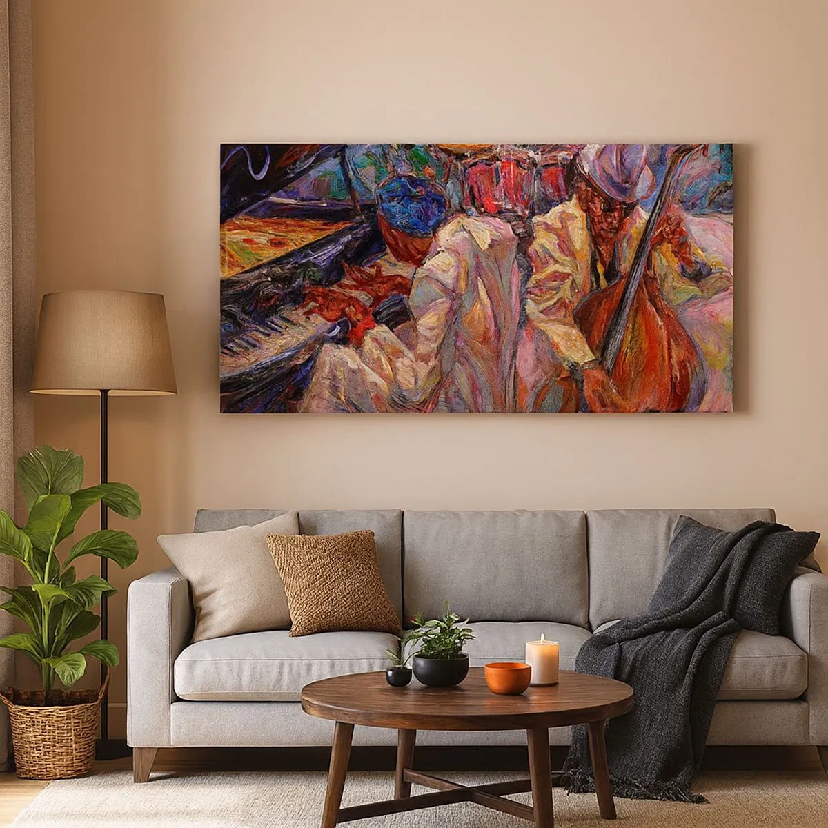 Quadro em tela - Num só ritmo - 100x40 cm