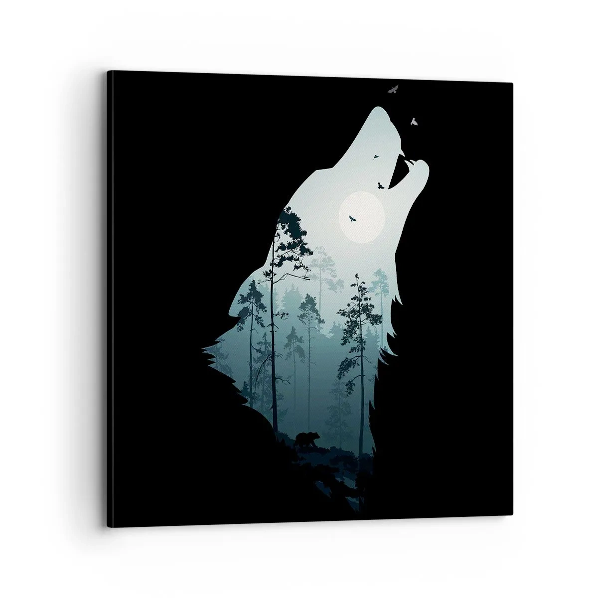 Quadro em tela - A voz da noite da floresta - 70x70 cm