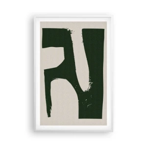 Pôster em moldura branca - Baías de branco - 61x91 cm