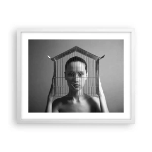 Pôster em moldura branca - Retrato um pouco surreal - 50x40 cm