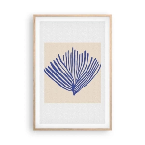 Pôster com moldura de carvalho claro - Ventilador azul - 61x91 cm