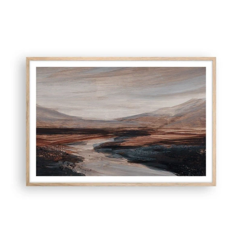Pôster com moldura de carvalho claro - Um vale tranquilo - 91x61 cm