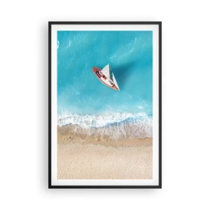 Pôster com moldura preta - No limite do azul e do ouro - 61x91 cm