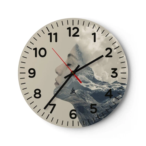 Relógio de parede - Relógio em vidro - A beleza dos elementos da natureza - 40x40 cm