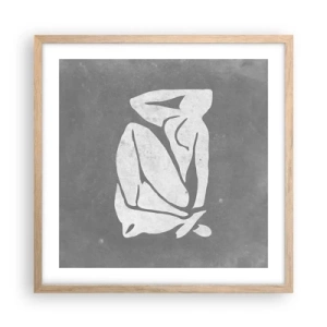 Pôster com moldura de carvalho claro - Nos pensamentos - 50x50 cm