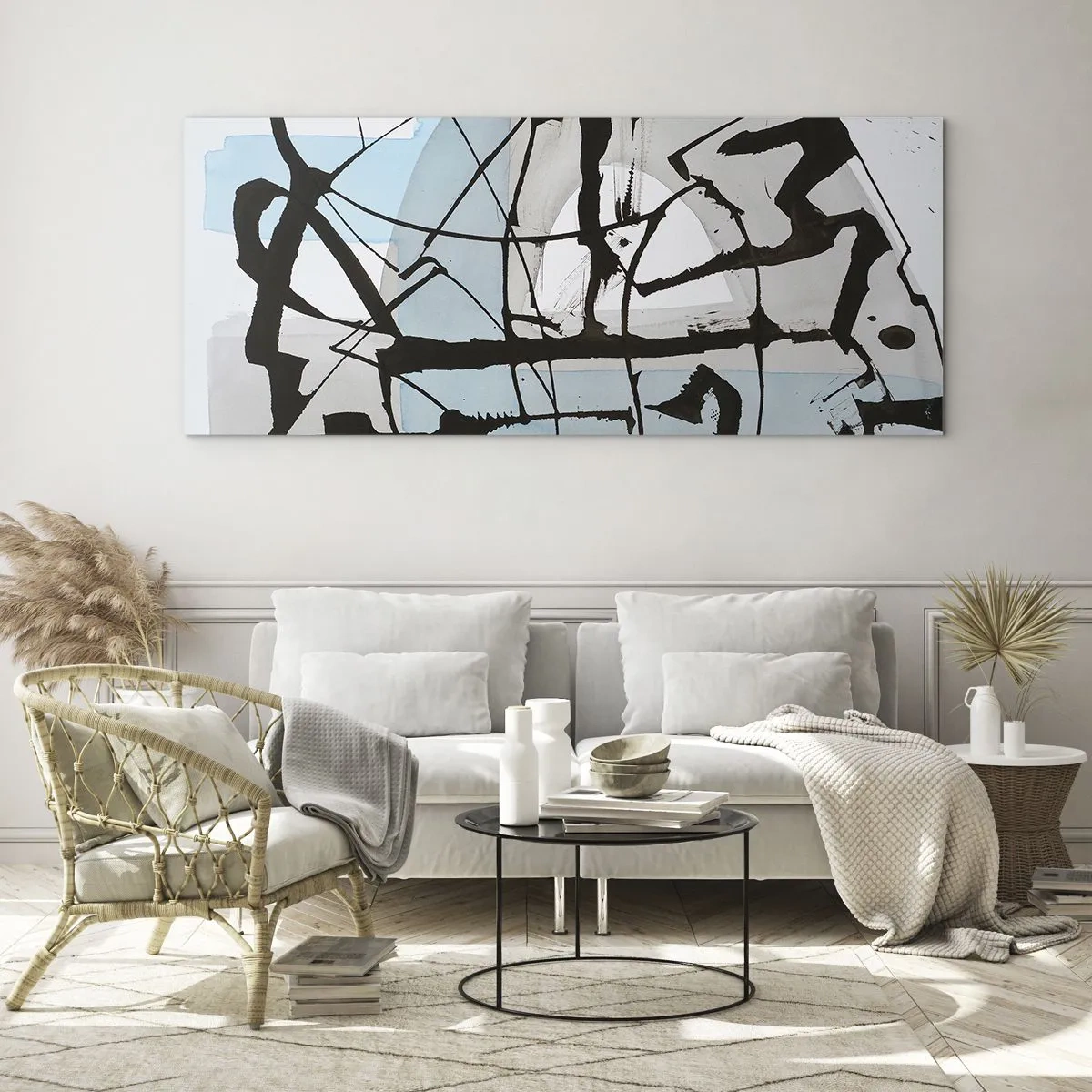 Quadro em vidro - Azul mesmo assim - 100x40 cm