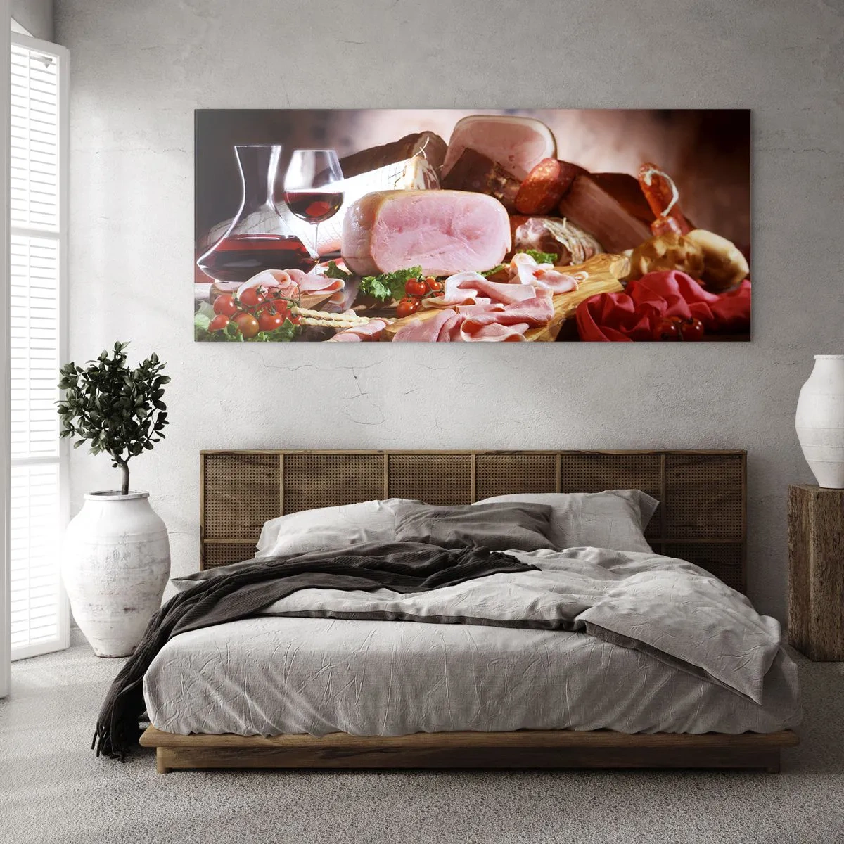 Quadro em vidro - Um sonho culinário com uma jarra - 140x50 cm