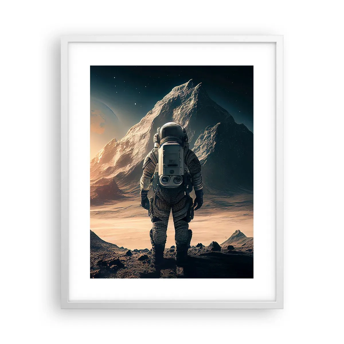 Pôster em moldura branca - Novo desafio - 40x50 cm