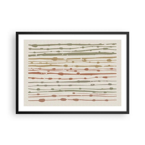 Pôster com moldura preta - Notação musical de cores - 70x50 cm