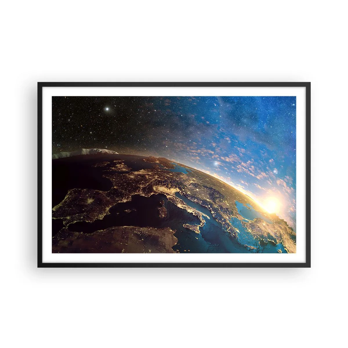 Pôster com moldura preta - Vamos olhar para nós mesmos à distância - 91x61 cm