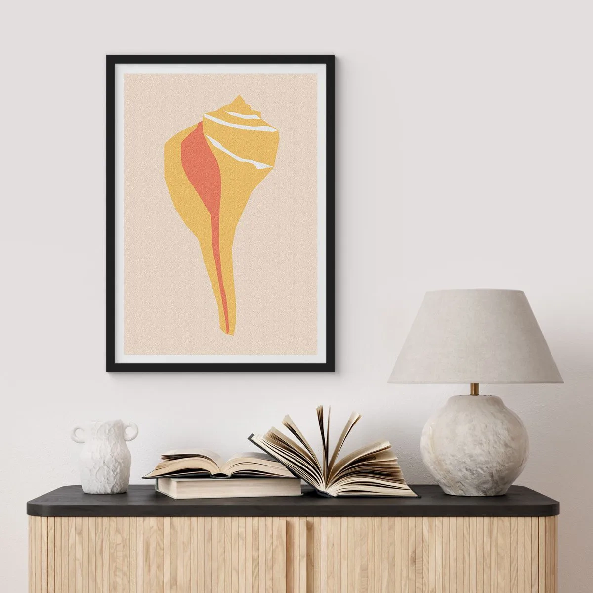 Pôster com moldura preta - Abstração orgânica – crescimento - 61x91 cm