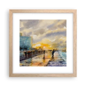 Pôster com moldura de carvalho claro - A vida na costa - 30x30 cm