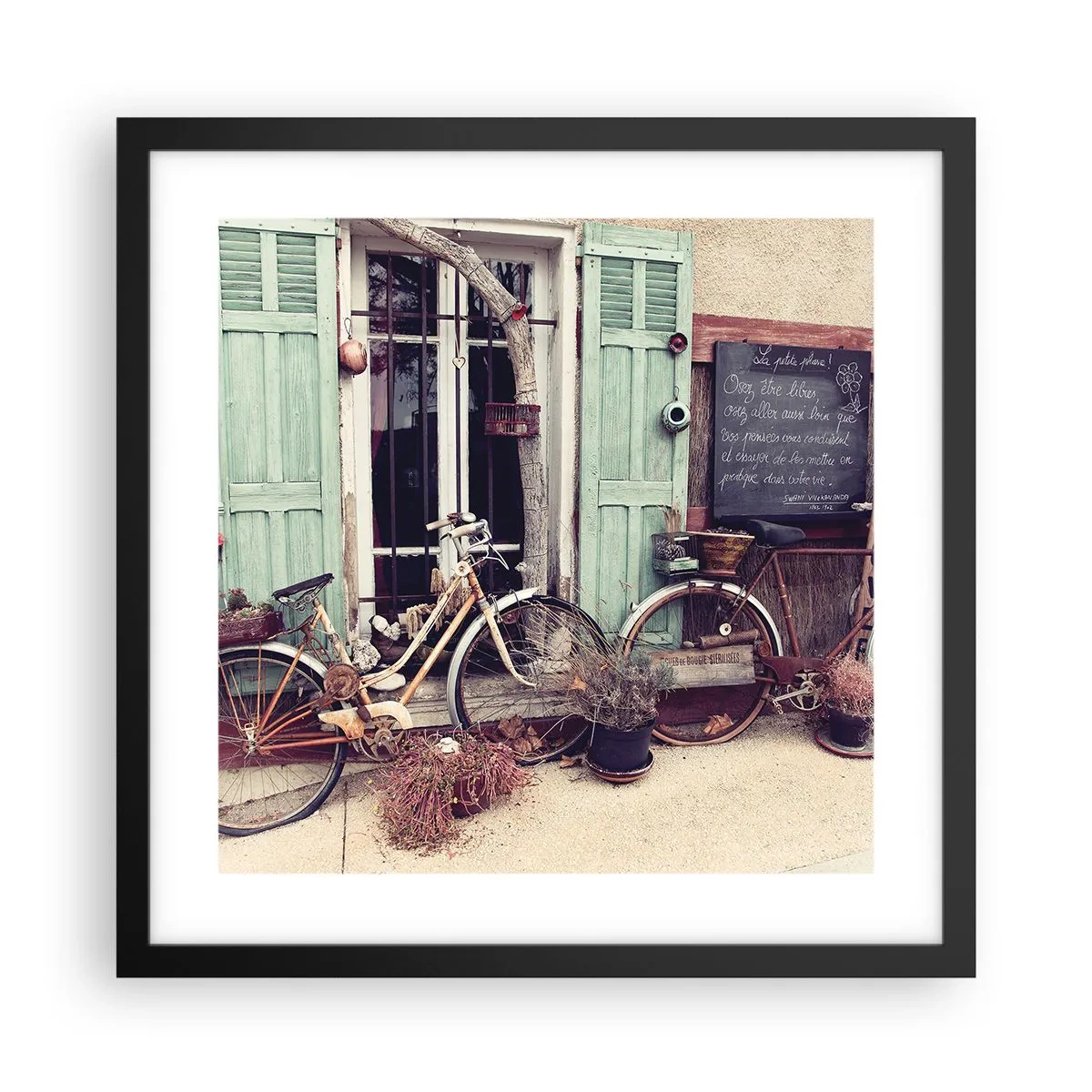 Pôster com moldura preta - Viva a província - 40x40 cm