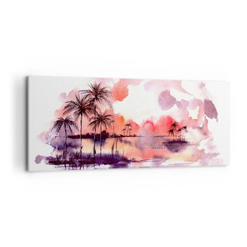 Quadro em tela - A tranquilidade dos trópicos em vermelho - 120x50 cm