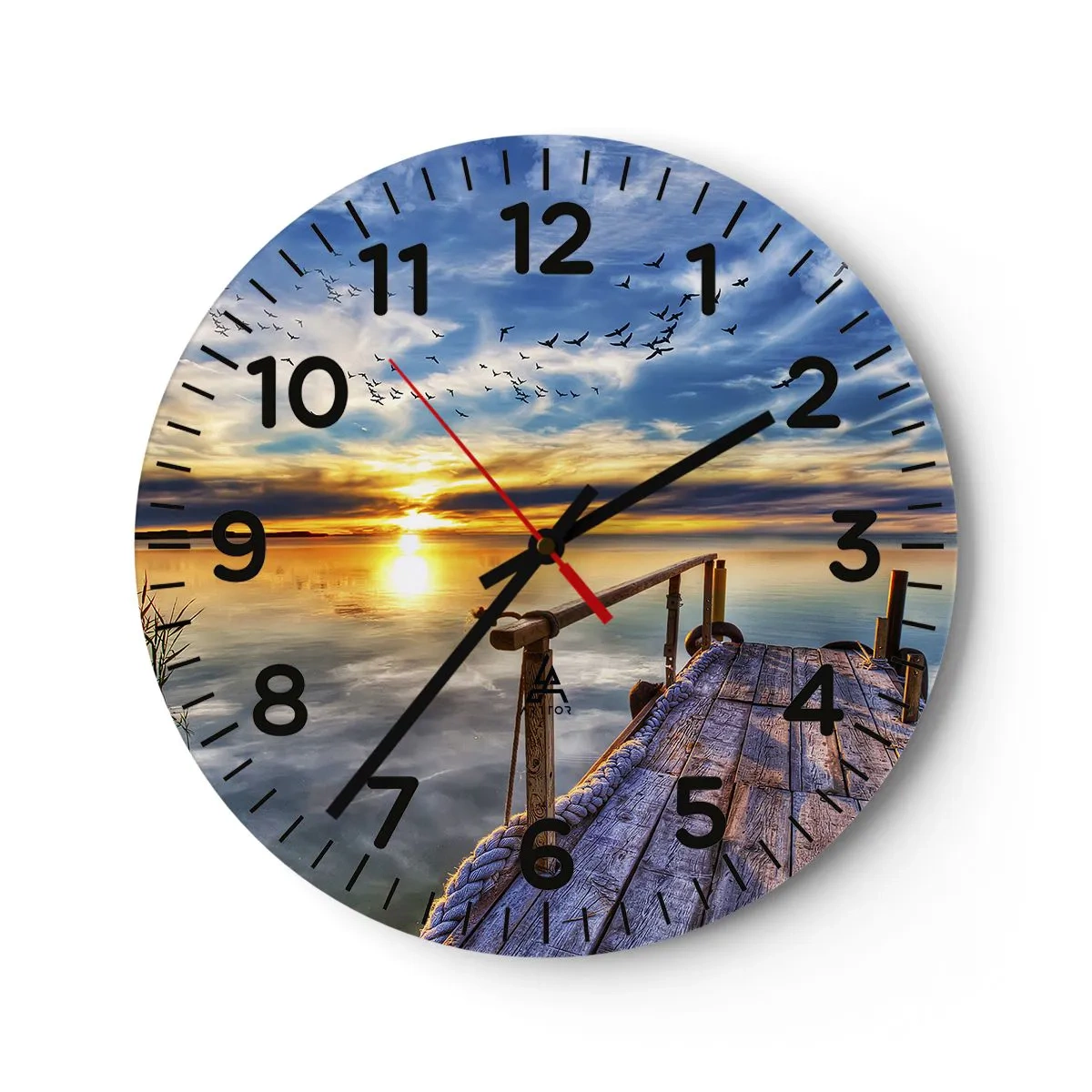Relógio de parede - Relógio em vidro - O vento descansa - 30x30 cm