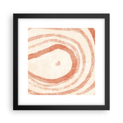 Pôster com moldura preta - Círculos de coral – composição - 30x30 cm