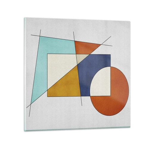 Quadro em vidro - Abstração: diversão modernista - 30x30 cm