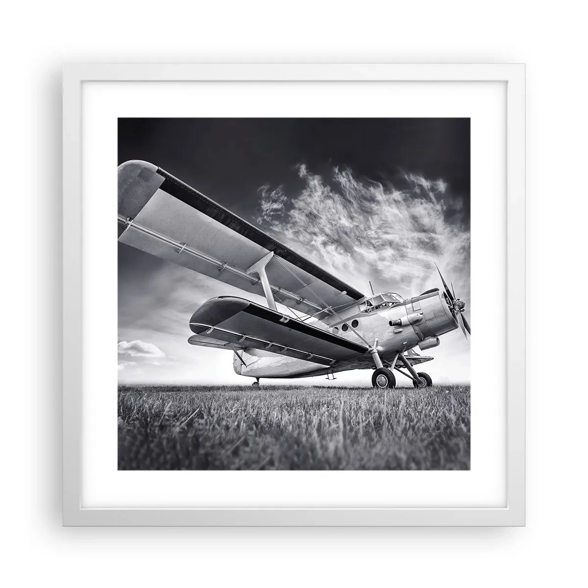 Pôster em moldura branca - Andarilho alado - 40x40 cm