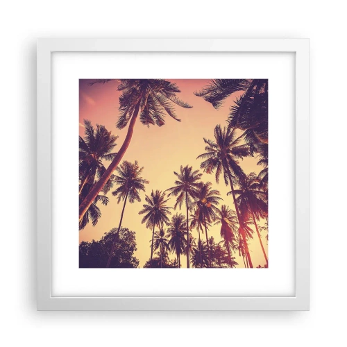 Pôster em moldura branca - Variação tropical - 30x30 cm