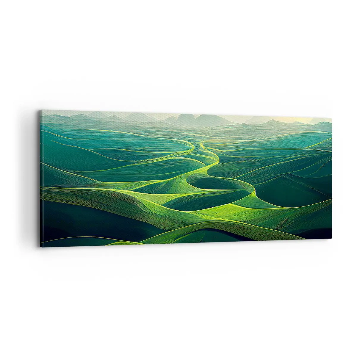 Quadro em tela - Nos vales verdes - 100x40 cm