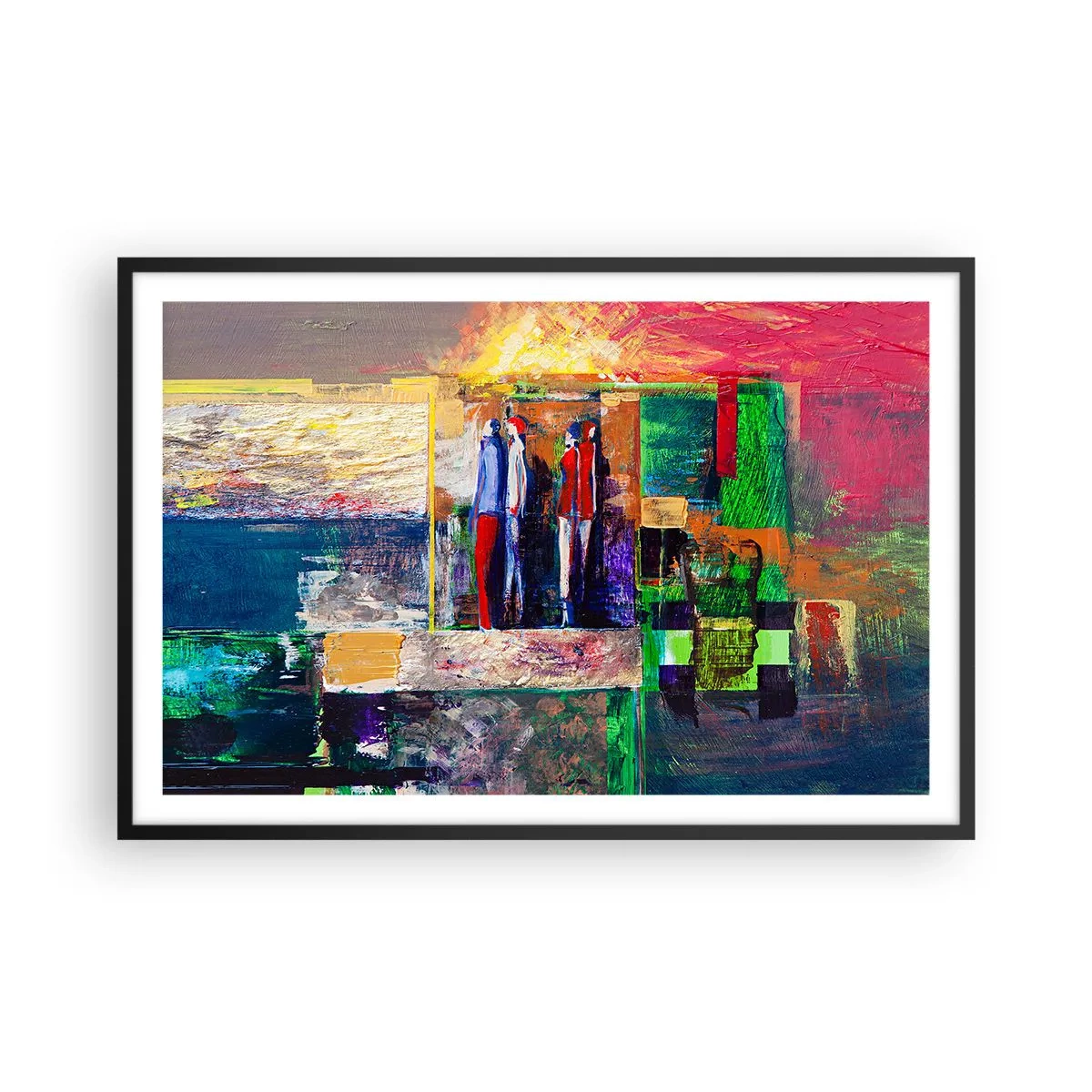 Pôster com moldura preta - Relacionamentos e emoções - 91x61 cm