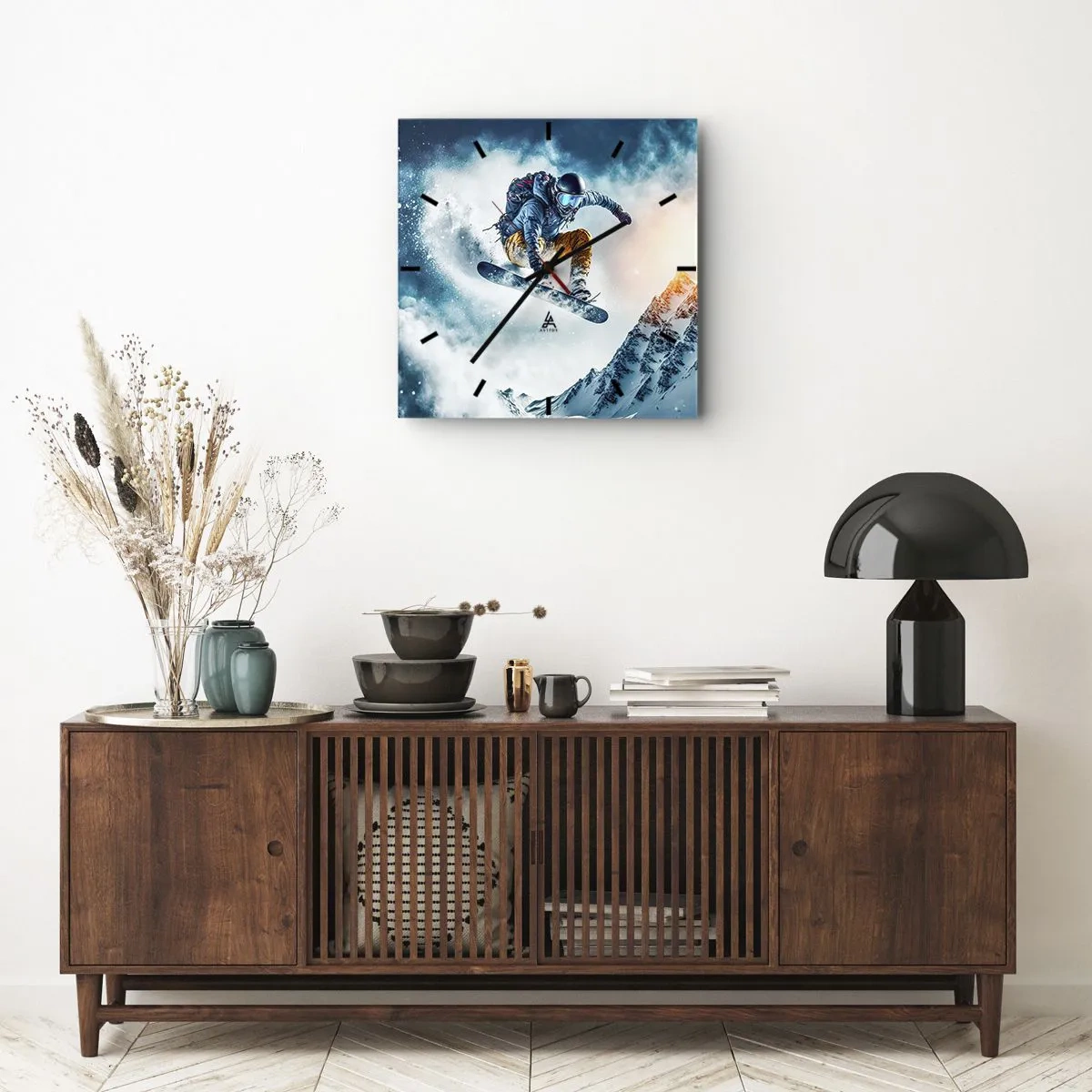 Relógio de parede - Relógio em vidro - Emoções extremas - 40x40 cm