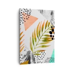 Quadro em tela - Decoração em folha de palmeira - 70x100 cm