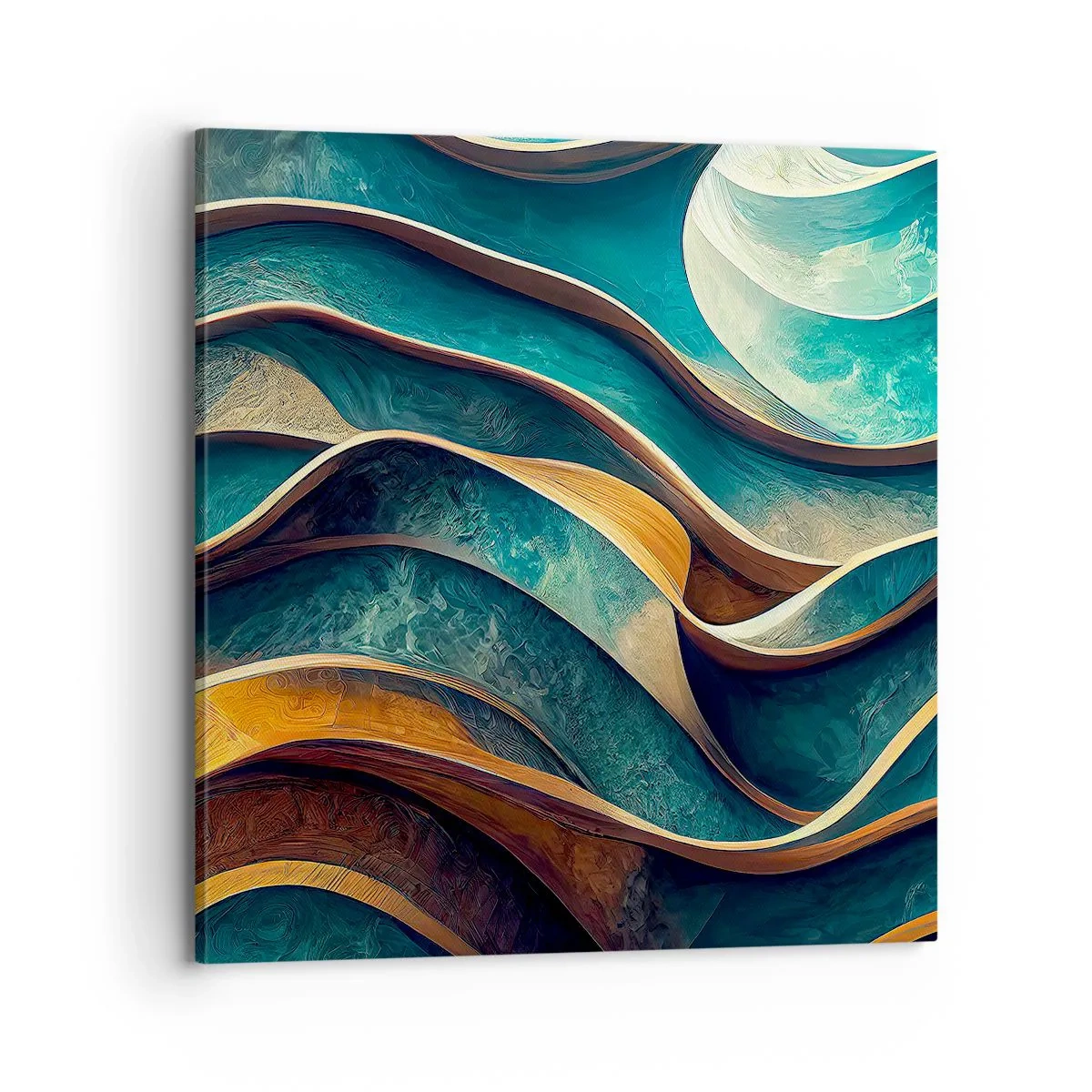 Quadro em tela - Meandros de azul - 70x70 cm