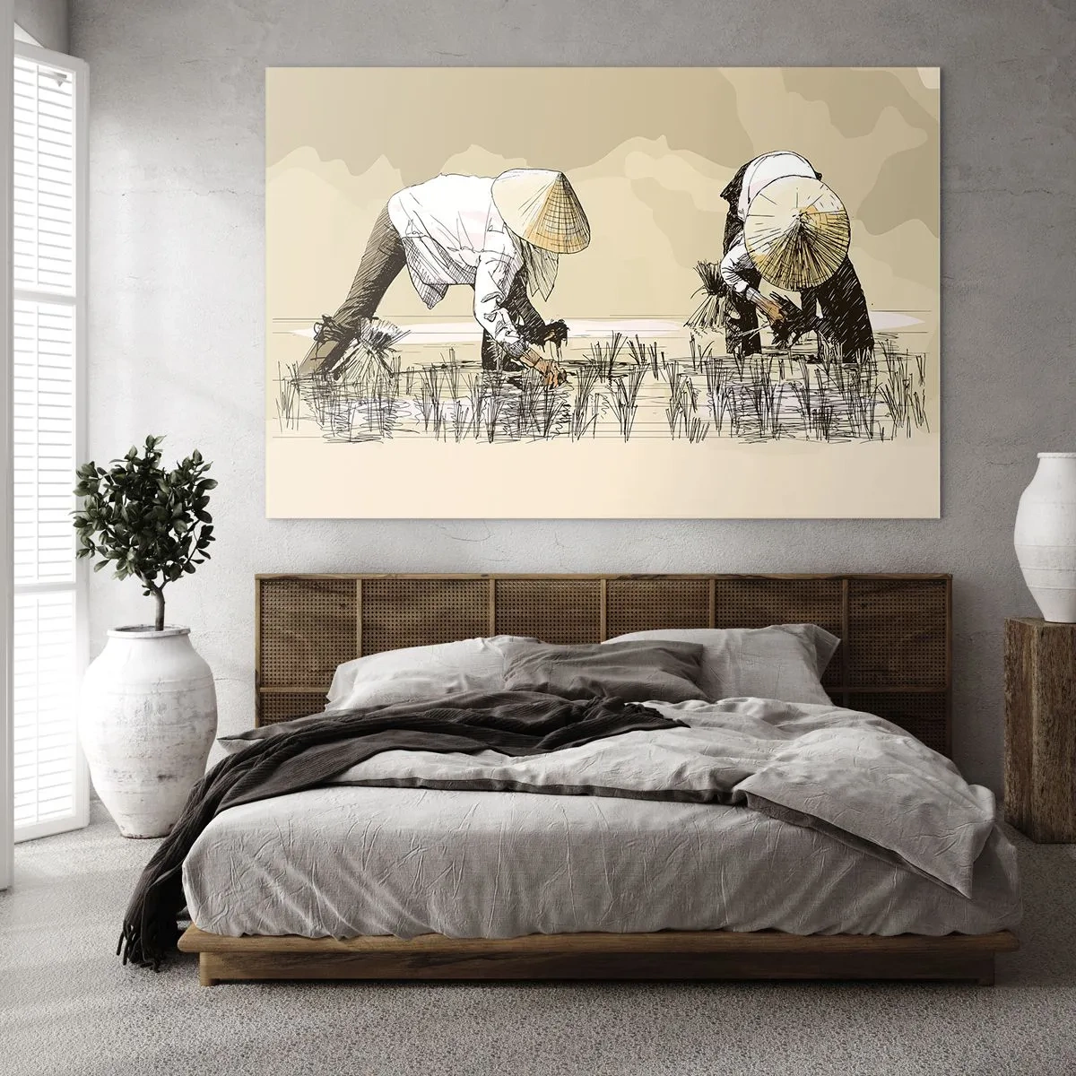 Quadro em vidro - Boa colheita  - 120x80 cm