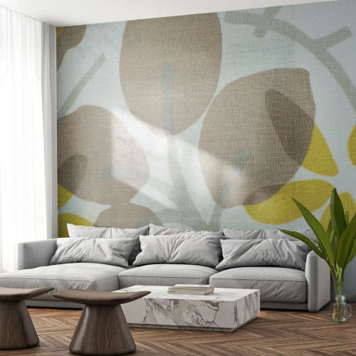 Papel de Parede Premium Canvas - Composição a pleno sol - Boho, Flores, Minimalismo - 200x140 cm
