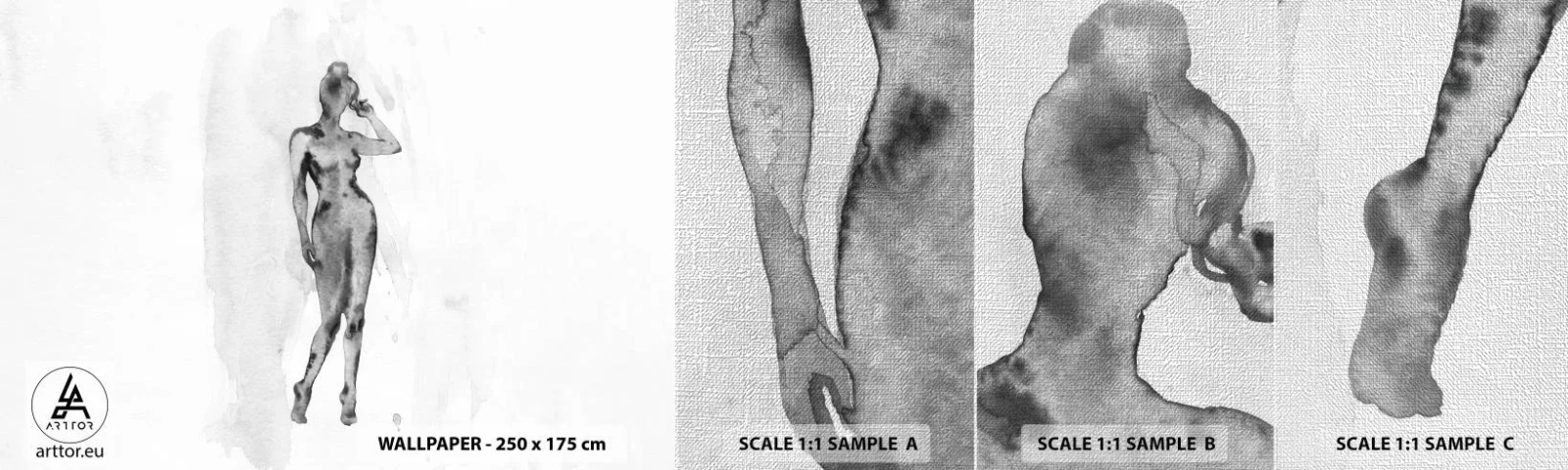 Amostra de papel de parede Premium Canvas - Um estudo do ideal da feminilidade - Mulher, Corpo Feminino, Gráficos - 100x30 cm