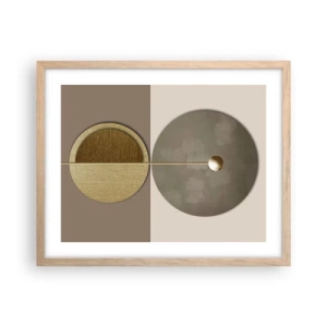 Pôster com moldura de carvalho claro - Equilíbrio perfeito - 50x40 cm