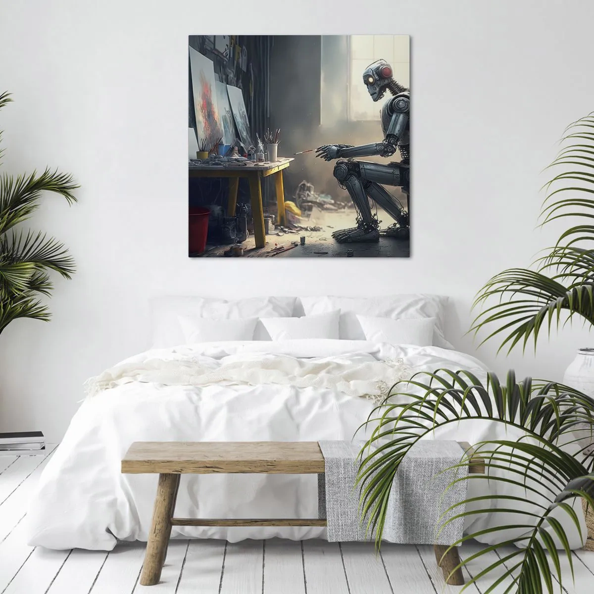 Quadro em tela - O ato de criação - 50x50 cm