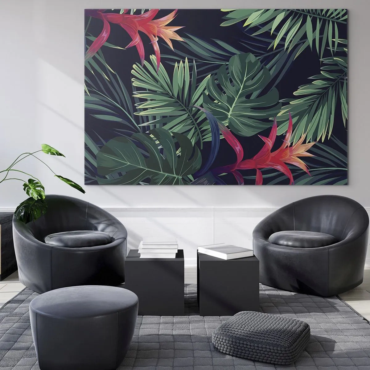 Quadro em vidro - Queimar em verde - 120x80 cm