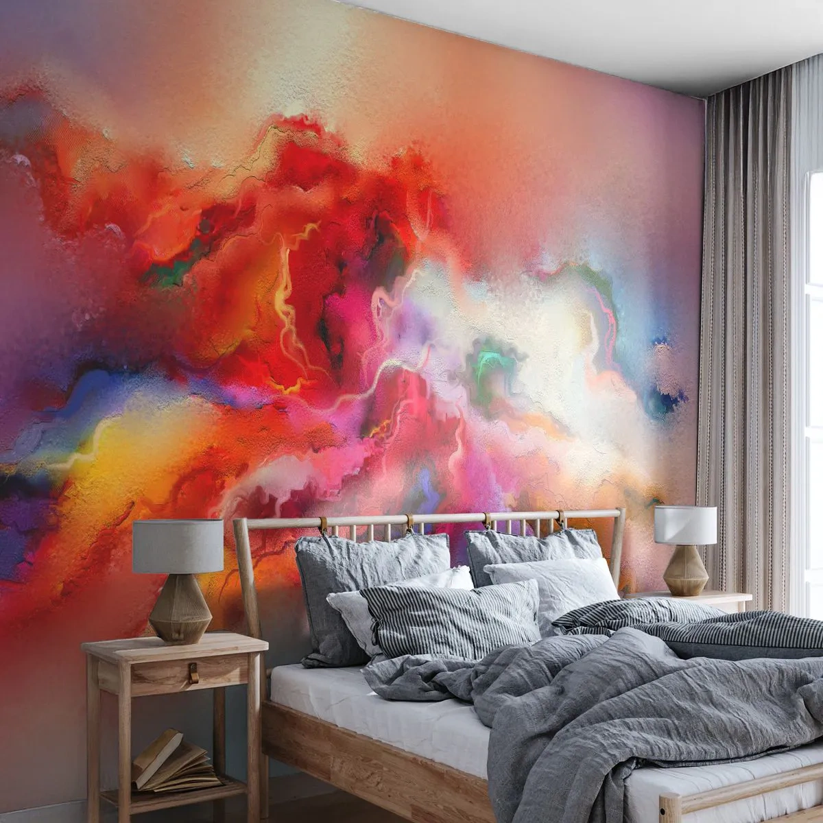 Papel de Parede Standard Eco - Como capturar os sonhos - fumo - Abstração, Pedaço, Acrílico - 350x256 cm